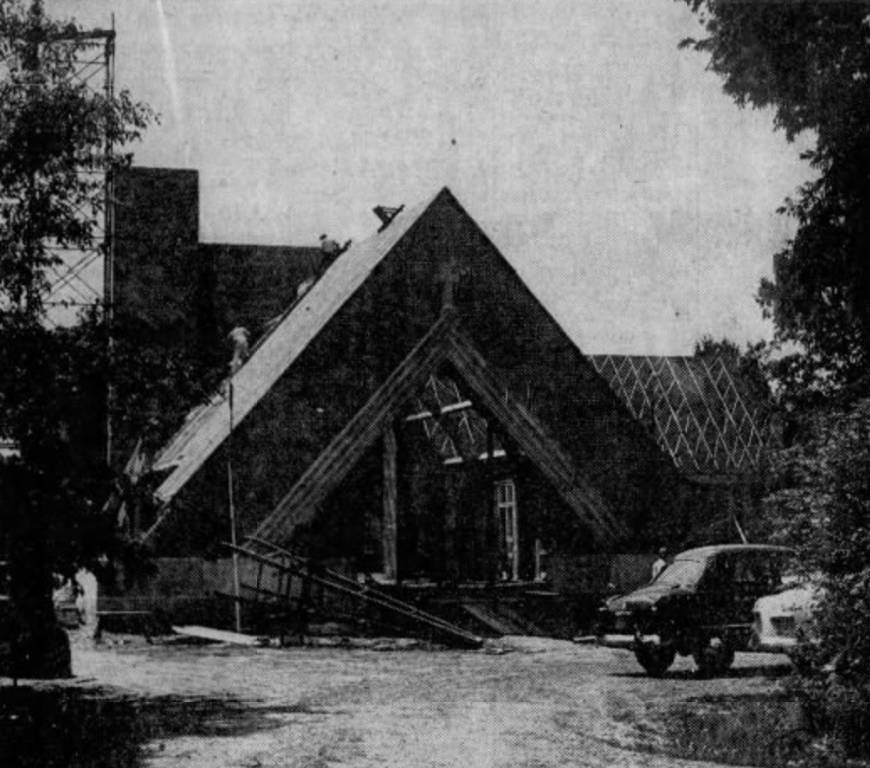 Monastery under construction, 1954